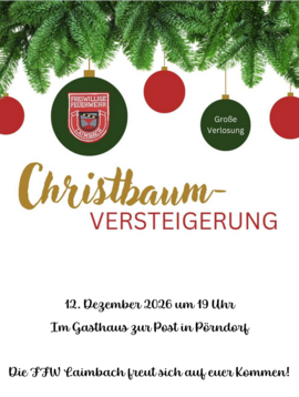 Banner Christbaumversteigerung FFW Laimbach
