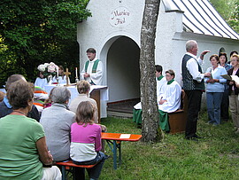 Banner Maiandacht Schwaigerkapelle