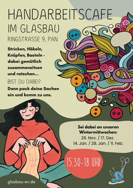 Banner HANDARBEITSCAFE im GLASBAU