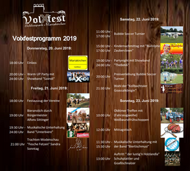 Banner 3. Schlosspark VolXfest Mariakirchen, Einlass 18.00 Uhr, Warm Up Party mit Schowband "Saxndi", Festprogramm als Dateianhang (bei Weiterlesen) 