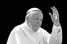 Banner Requiem für Papst Franziskus