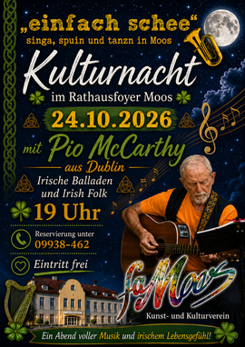 Banner Kulturnacht - Irische Balladen und Geschichten - Kunst und Kulturverein faMoos